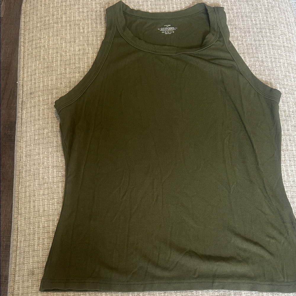 Essential Olive Ribbed Tank Top - Sleeveless Everyday Staple